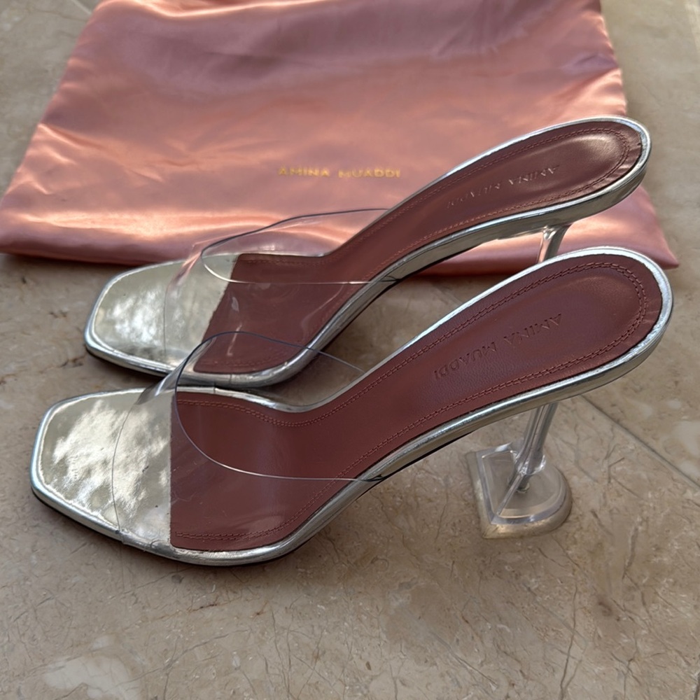 Amina Muaddi Lupita Glass Shoe